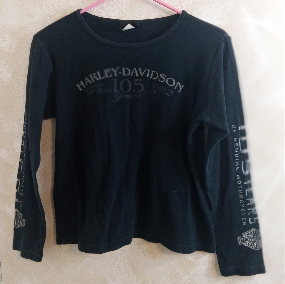 Size L Harley Davidson Long Sleeve T-shirt 105 Years Wisconsin Dells